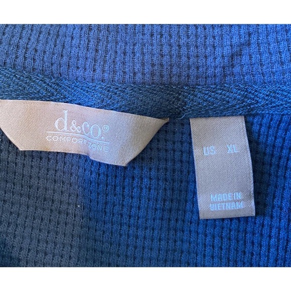 NEW D&Co Crew Neck Sweatshirt Size XL Women’s Blue Brushed Waffle Knit - Picture 3 of 8